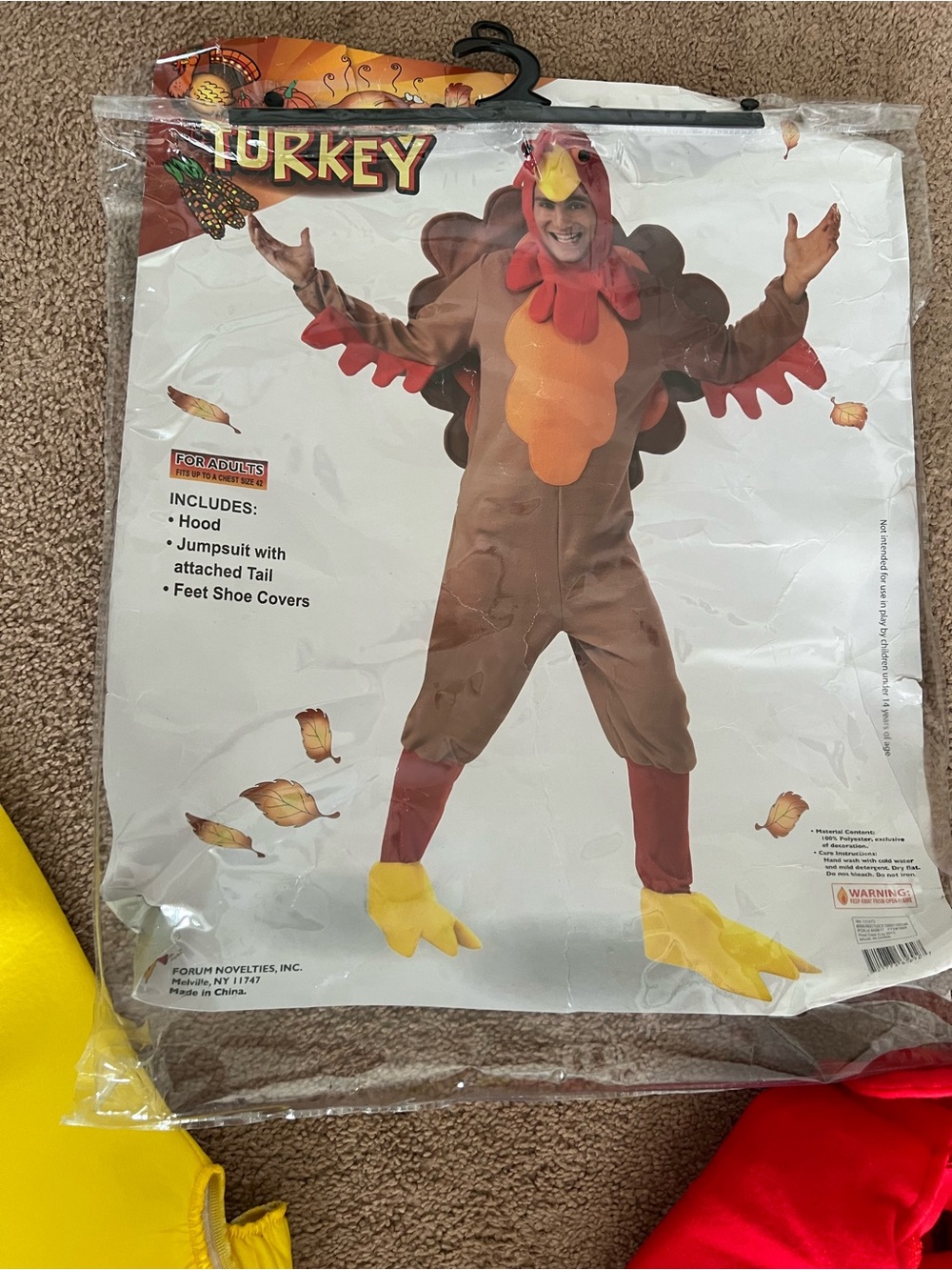 Turkey Costume for Men in Brown & Red - Forum Novelties